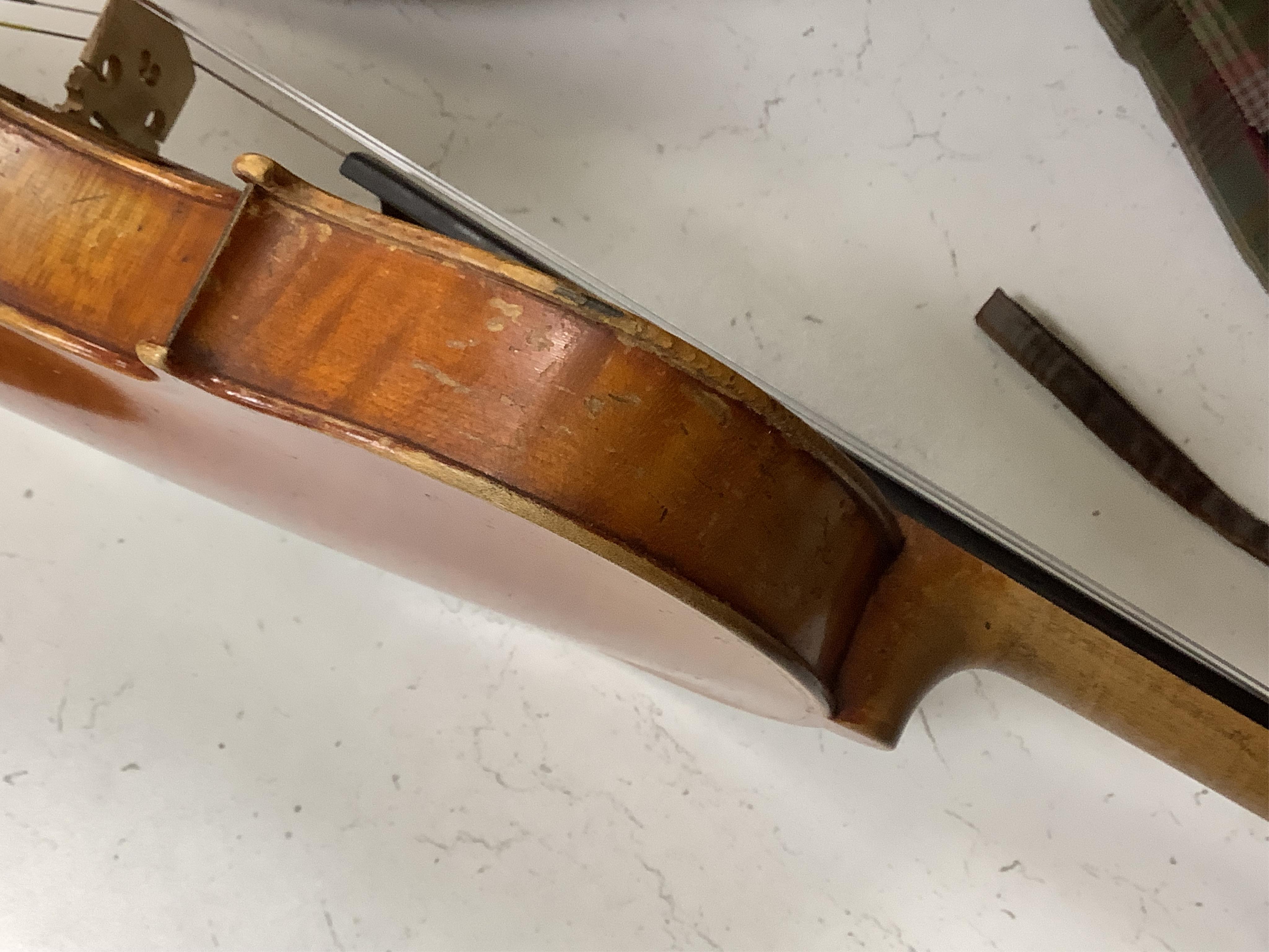 A full-size French violin by Jerome Thibouville-Lamy, one piece back, cased